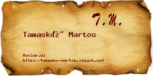 Tamaskó Martos névjegykártya
